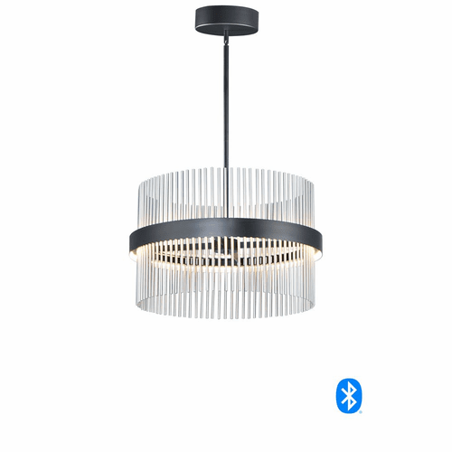ET2 Chimes 24'' LED Pendant - Black / Satin Nickel - E34205-BKSN