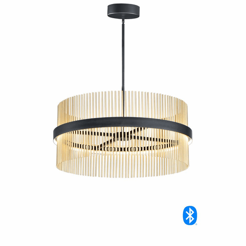 ET2 Chimes 34'' LED Pendant - Black / Satin Brass - E34207-BKSBR