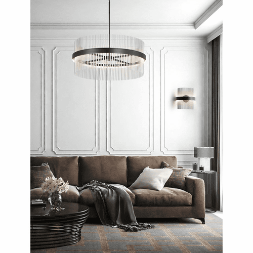 ET2 Chimes 34'' LED Pendant - Black / Satin Nickel - E34207-BKSN