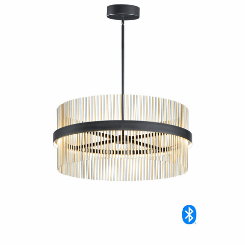 ET2 Chimes 34'' LED Pendant - Black / Satin Nickel / Satin Brass - E34207-BKSNSBR