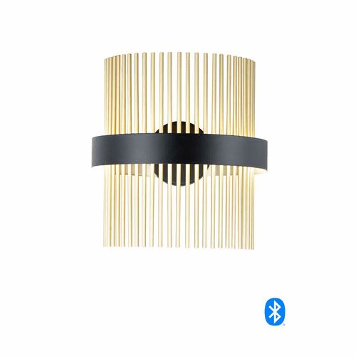 ET2 Chimes LED Wall Sconce - Black / Satin Brass - E34201-BKSBR