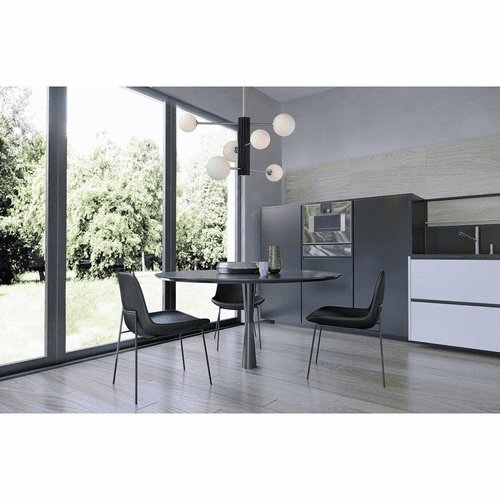 ET2 Cog 7-Light LED Chandelier - Black / Satin Nickel - E24064-92BKSN