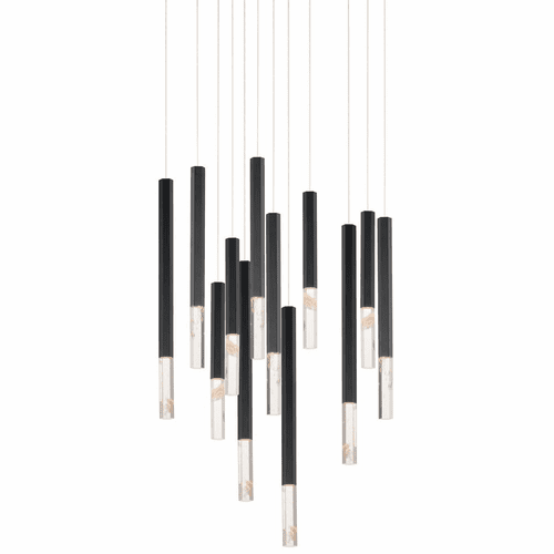 ET2 Diaphane 12-Light LED Pendant - Black - E11032-95BK