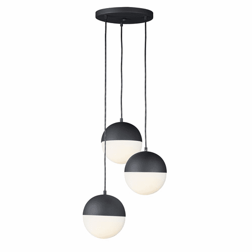ET2 Half Moon LED 3-LT Pendant - Black - E20364-92BK