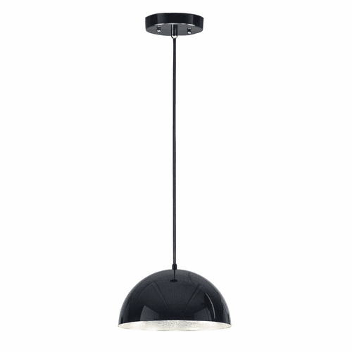 ET2 Hemisphere 14" 1-Light LED Pendant - Gloss Black / Aluminum - E24902-GBAL