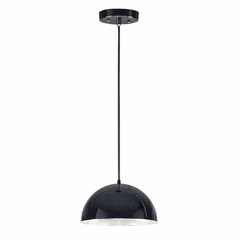 ET2 Hemisphere 14" 1-Light LED Pendant - Gloss Black / Aluminum - E24902-GBAL