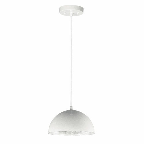 ET2 Hemisphere 14" 1-Light LED Pendant - Gloss White / Aluminum - E24902-GWAL