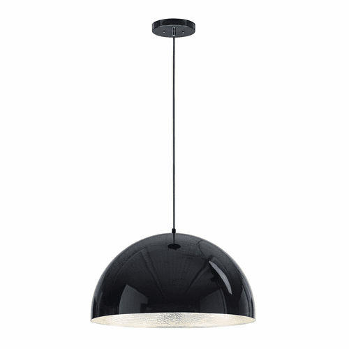 ET2 Hemisphere 24" 1-Light LED Pendant - Gloss Black / Aluminum - E24904-GBAL