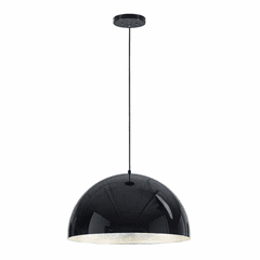 ET2 Hemisphere 24" 1-Light LED Pendant - Gloss Black / Aluminum - E24904-GBAL