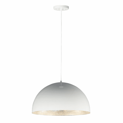 ET2 Hemisphere 24" 1-Light LED Pendant - Gloss White / Aluminum - E24904-GWAL