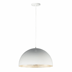 ET2 Hemisphere 24" 1-Light LED Pendant - Gloss White / Aluminum - E24904-GWAL
