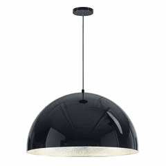 ET2 Hemisphere 31" 1-Light LED Pendant - Gloss Black / Aluminum - E24906-GBAL