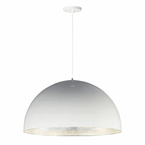 ET2 Hemisphere 31" 1-Light LED Pendant - Gloss White / Aluminum - E24906-GWAL