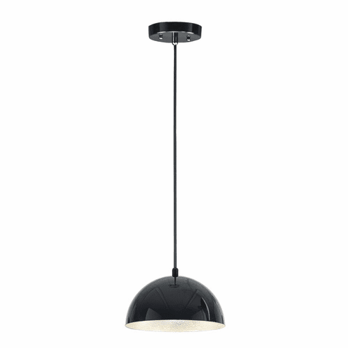 ET2 Hemisphere 9" 1-Light LED Pendant - Gloss Black / Aluminum - E24900-GBAL