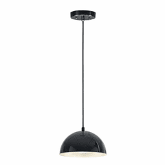 ET2 Hemisphere 9" 1-Light LED Pendant - Gloss Black / Aluminum - E24900-GBAL ET2 Hemisphere 9" 1-Light LED Pendant - Gloss Black / Aluminum - E24900-GBAL