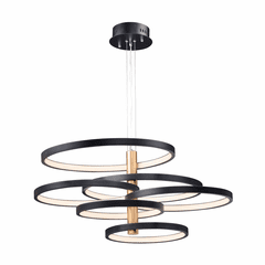 ET2 Hoopla LED Multi-Light Pendant - Black / Gold - E24327-BKGLD