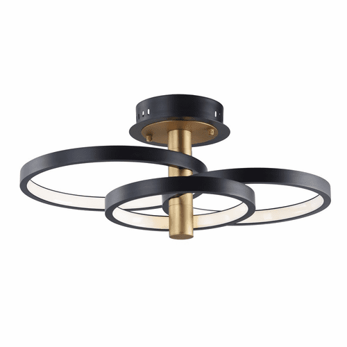 ET2 Hoopla LED Semi-Flush Mount - Black / Gold - E24323-BKGLD