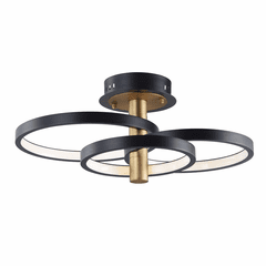 ET2 Hoopla LED Semi-Flush Mount - Black / Gold - E24323-BKGLD