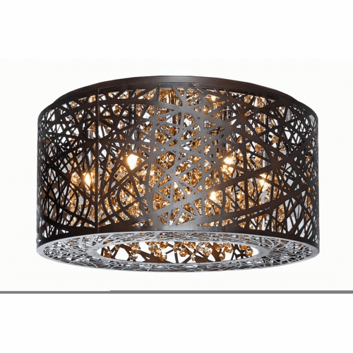 ET2 Inca 7-LT LED Flush Mount W/ Bulb - Bronze - E21300-10BZ/BUL