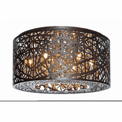 ET2 Inca 7-LT LED Flush Mount W/ Bulb - Bronze - E21300-10BZ/BUL