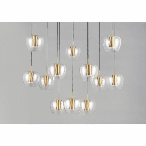 ET2 Newton 12-Light LED Pendant - Black / Gold - E24167-18BKGLD