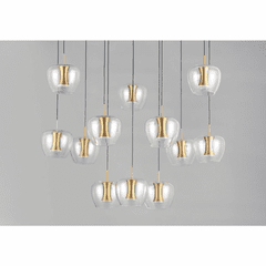 ET2 Newton 12-Light LED Pendant - Black / Gold - E24167-18BKGLD