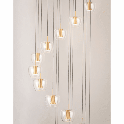 ET2 Newton 25-Light LED Pendant - Black / Gold - E24169-18BKGLD