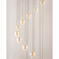 ET2 Newton 25-Light LED Pendant - Black / Gold - E24169-18BKGLD