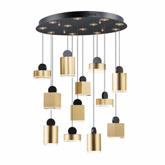 ET2 Nob LED 12-LT Pendant - Black / Gold - E20869-75BKGLD ET2 Nob LED 12-LT Pendant - Black / Gold - E20869-75BKGLD