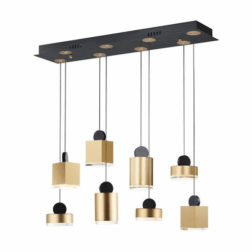 ET2 Nob LED 8-LT Pendant - Black / Gold - E20867-75BKGLD