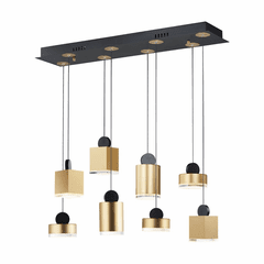 ET2 Nob LED 8-LT Pendant - Black / Gold - E20867-75BKGLD