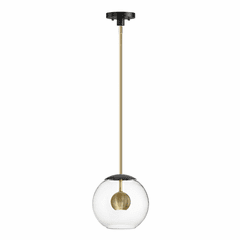 ET2 Nucleus 12" LED 1-LT Pendant - Black / Natural Aged Brass - E25154-BKNAB