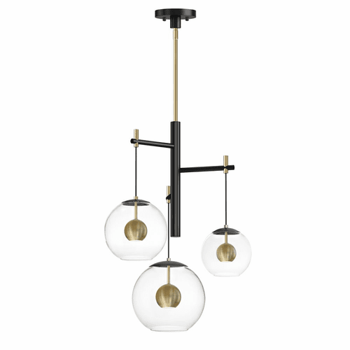 ET2 Nucleus 3-Light Pendant - Black / Natural Aged Brass - E25156-BKNAB