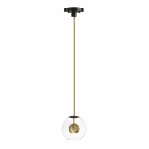 ET2 Nucleus 8" LED 1-LT Pendant - Black / Natural Aged Brass - E25152-BKNAB