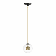 ET2 Nucleus 8" LED 1-LT Pendant - Black / Natural Aged Brass - E25152-BKNAB