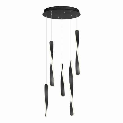 ET2 Pirouette 5-LT LED Pendant - Black - E24154-BK