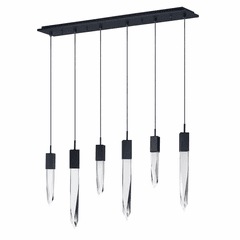 ET2 Quartz LED 6-LT Pendant - Black - E31245-20BK