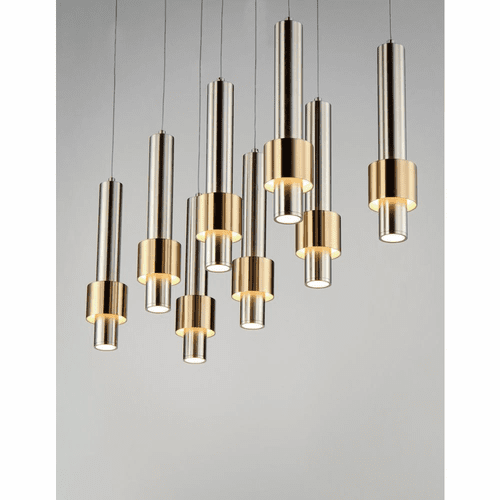 ET2 Reveal 8-Light LED Pendant - Satin Nickel / Satin Brass - E24758-SNSBR