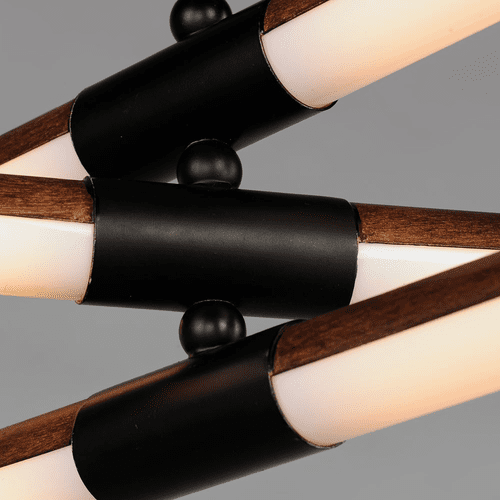 ET2 Rollo 6-Light LED Pendant - Antique Pecan / Black - E24943-APBK