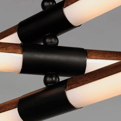 ET2 Rollo 6-Light LED Pendant - Antique Pecan / Black - E24943-APBK ET2 Rollo 6-Light LED Pendant - Antique Pecan / Black - E24943-APBK