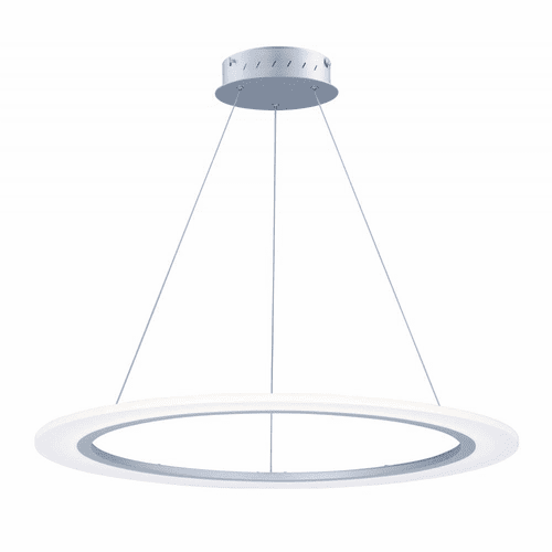 ET2 Saturn II 31.5" LED Entry Foyer Pendant - Matte Silver - E22654-11MS