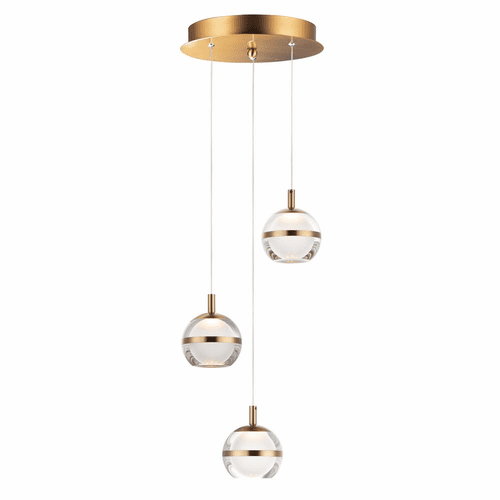 ET2 Swank LED 3-LT Pendant - Natural Aged Brass - E24593-93NAB