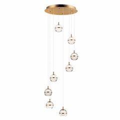 ET2 Swank LED 8-LT Pendant - Natural Aged Brass - E24598-93NAB ET2 Swank LED 8-LT Pendant - Natural Aged Brass - E24598-93NAB