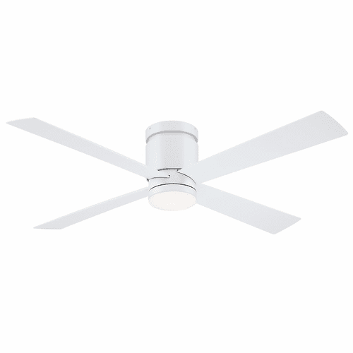 Fanimation Kwartet 52" Ceiling Fan w/ MW Blades and LED - Matte White - FPS8553MW