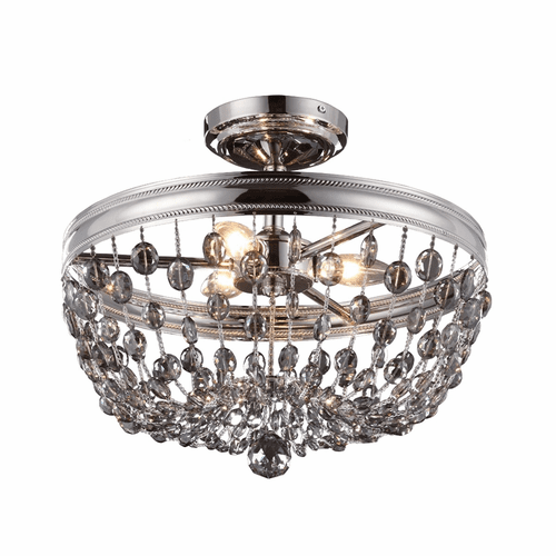 Feiss 3-LT Malia Semi-Flush Mount - Polished Nickel - SF312PN