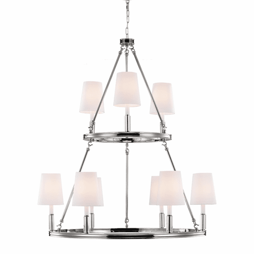 Feiss 9-LT Lismore Multi-Tier Chandelier - Polished Nickel - F2937/3+6PN