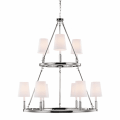 Feiss 9-LT Lismore Multi-Tier Chandelier - Polished Nickel - F2937/3+6PN