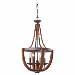 Feiss Adan 4-LT Chandelier - Rustic Iron / Burnished Wood - F2753/4RI/BWD Feiss Adan 4-LT Chandelier - Rustic Iron / Burnished Wood - F2753/4RI/BWD