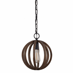 Feiss Allier 1-LT Mini-Pendant - Weathered Oak Wood / Forged Iron - P1302WOW/AF Feiss Allier 1-LT Mini-Pendant - Weathered Oak Wood / Forged Iron - P1302WOW/AF