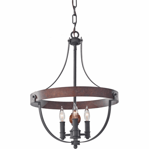 Feiss Alston 3-Bulb AF/CHARCOAL BRICK/ACORN Chandelier - F2797/3AF/CBA